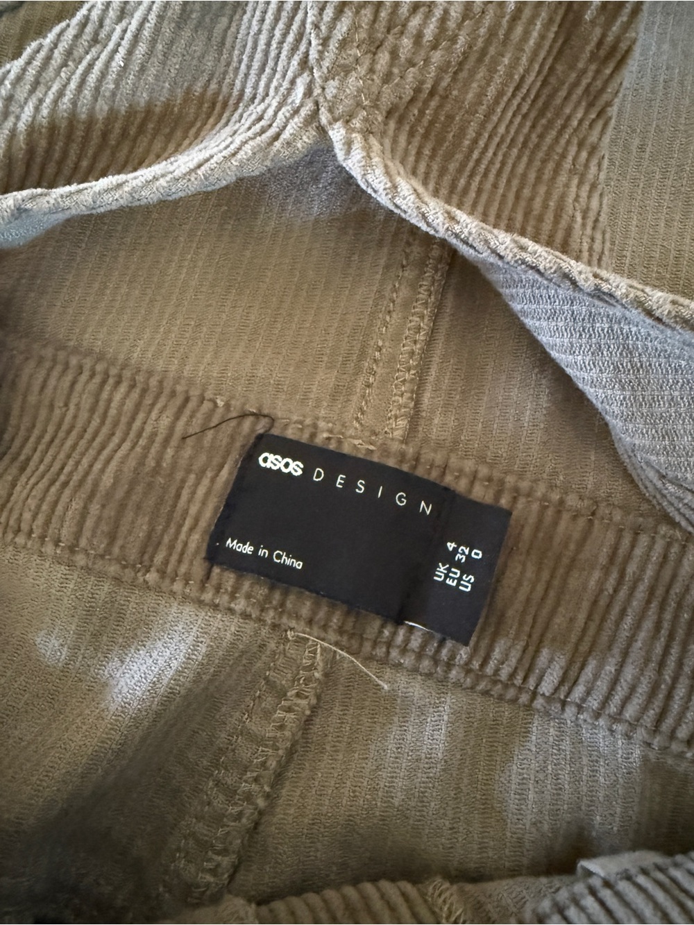 ASOS Corduroy Olive Green Overalls for Women - Picture 3 of 8